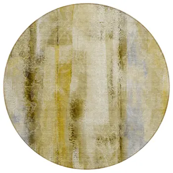8' Round Taupe Round Washable Non Skid Indoor Outdoor Area Rug