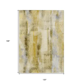 10' X 14' Taupe Washable Non Skid Indoor Outdoor Area Rug