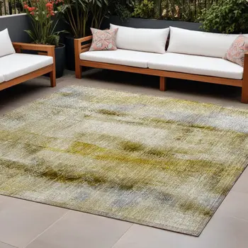 10' X 14' Taupe Washable Non Skid Indoor Outdoor Area Rug
