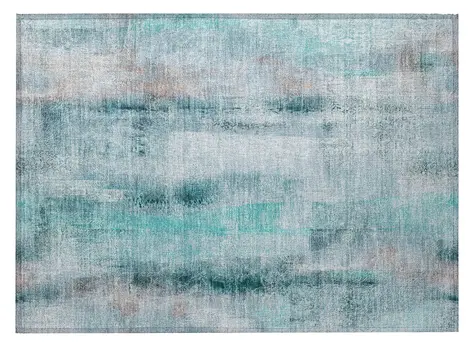 2' X 3' Teal Washable Non Skid Indoor Outdoor Area Rug
