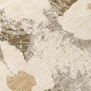 9' X 12' Khaki Floral Washable Non Skid Indoor Outdoor Area Rug