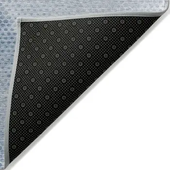 2' X 3' Blue Geometric Washable Non Skid Indoor Outdoor Area Rug