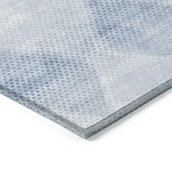 9' X 12' Blue Geometric Washable Non Skid Indoor Outdoor Area Rug