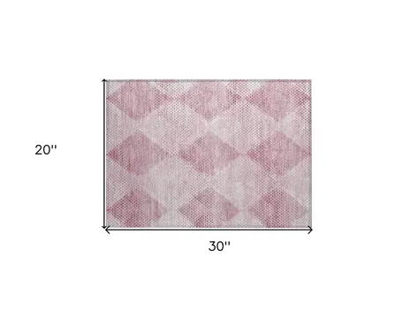 2' X 3' Merlot Geometric Washable Non Skid Indoor Outdoor Area Rug