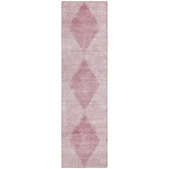 8' Runner Merlot Geometric Washable Non Skid Indoor Outdoor Runner Rug