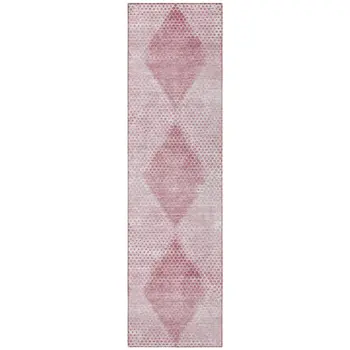 8' Runner Merlot Geometric Washable Non Skid Indoor Outdoor Runner Rug