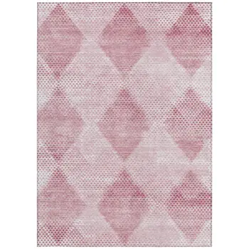 8' X 10' Merlot Geometric Washable Non Skid Indoor Outdoor Area Rug
