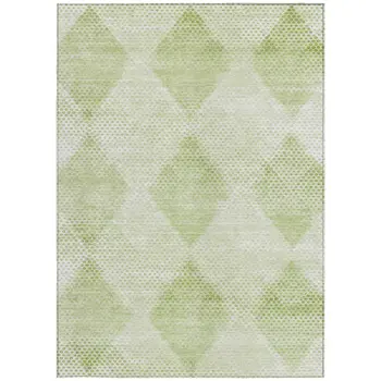 10' X 14' Mint Green Geometric Washable Non Skid Indoor Outdoor Area Rug