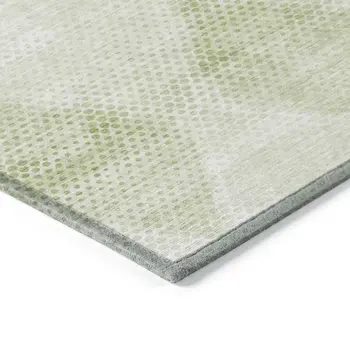 10' X 14' Mint Green Geometric Washable Non Skid Indoor Outdoor Area Rug
