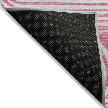 2' X 3' Blush Abstract Washable Non Skid Indoor Outdoor Area Rug