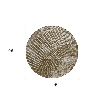 8' Round Chocolate Round Abstract Washable Non Skid Indoor Outdoor Area Rug