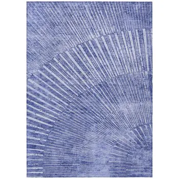 3' X 5' Navy Blue Abstract Washable Non Skid Indoor Outdoor Area Rug