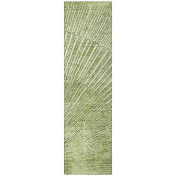 8' Runner Sage Abstract Washable Non Skid Indoor Outdoor Runner Rug