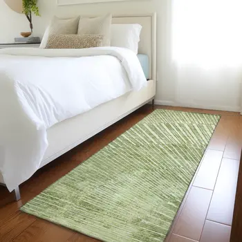 8' Runner Sage Abstract Washable Non Skid Indoor Outdoor Runner Rug