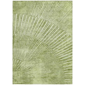 3' X 5' Sage Abstract Washable Non Skid Indoor Outdoor Area Rug