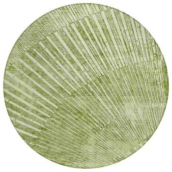 8' Round Sage Round Abstract Washable Non Skid Indoor Outdoor Area Rug