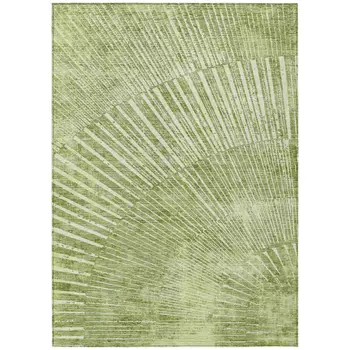 8' X 10' Sage Abstract Washable Non Skid Indoor Outdoor Area Rug