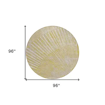 8' Round Wheat Round Abstract Washable Non Skid Indoor Outdoor Area Rug