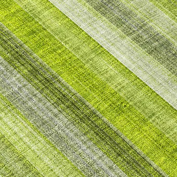 2' X 8' Green Striped Washable Non Skid Indoor Outdoor Runner Rug