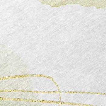 2' X 8' Green and Ivory Abstract Washable Non Skid Indoor Outdoor Runner Rug