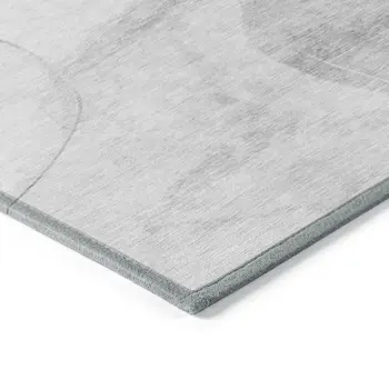 9' X 12' Gray and Light Gray Abstract Washable Non Skid Indoor Outdoor Area Rug