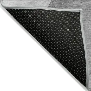 8' X 10' Gray and Black Abstract Washable Non Skid Indoor Outdoor Area Rug