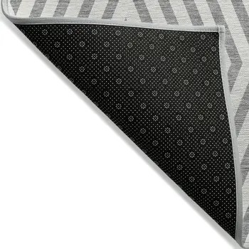 10' X 14' Gray And Ivory Geometric Washable Indoor Outdoor Area Rug