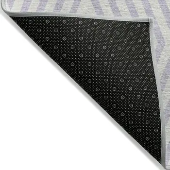 10' X 14' Lavender and Ivory Geometric Washable Non Skid Indoor Outdoor Area Rug