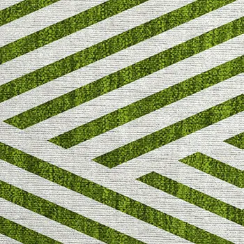 2' X 3' Lime Green and White Geometric Washable Non Skid Indoor Outdoor Area Rug