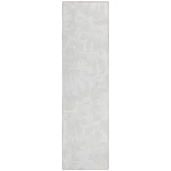 8' Runner Ivory Floral Washable Non Skid Indoor Outdoor Runner Rug