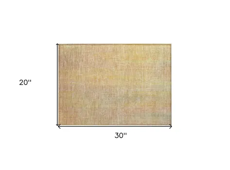 2' X 3' Yellow and Orange Striped Washable Non Skid Indoor Outdoor Area Rug