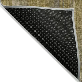 8' Runner Chocolate Striped Washable Non Skid Indoor Outdoor Runner Rug