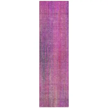 8' Runner Lilac Striped Washable Non Skid Indoor Outdoor Runner Rug