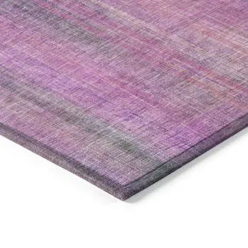 8' Runner Lilac Striped Washable Non Skid Indoor Outdoor Runner Rug