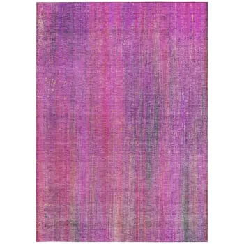 9' X 12' Lilac Striped Washable Non Skid Indoor Outdoor Area Rug
