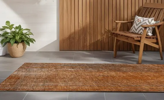 8' Runner Orange Striped Washable Non Skid Indoor Outdoor Runner Rug