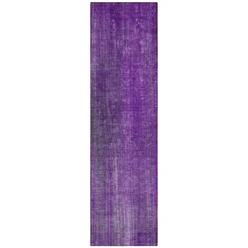 8' Runner Purple Striped Washable Non Skid Indoor Outdoor Runner Rug
