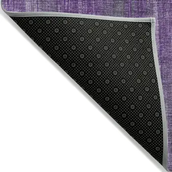 8' X 10' Purple Striped Washable Non Skid Indoor Outdoor Area Rug