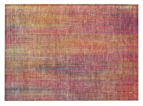 2' X 3' Red and Orange Striped Washable Non Skid Indoor Outdoor Area Rug