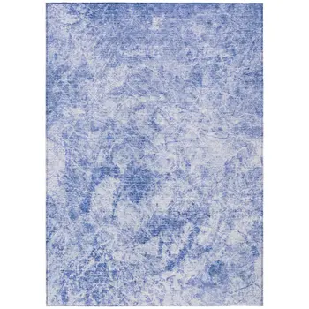 3' X 5' Blue Abstract Washable Non Skid Indoor Outdoor Area Rug
