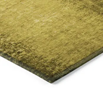 2' X 3' Gold Abstract Washable Non Skid Indoor Outdoor Area Rug
