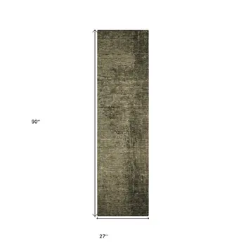 8' Runner Gray Abstract Washable Non Skid Indoor Outdoor Runner Rug