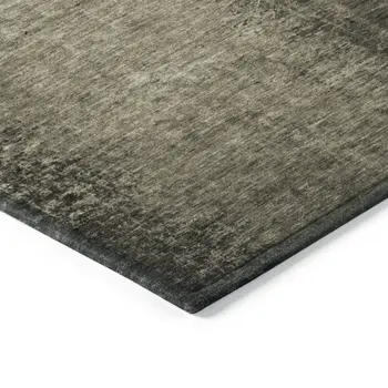 3' X 5' Gray Abstract Washable Non Skid Indoor Outdoor Area Rug