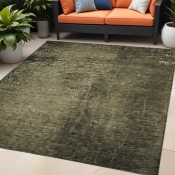 5' X 8' Gray Abstract Washable Non Skid Indoor Outdoor Area Rug
