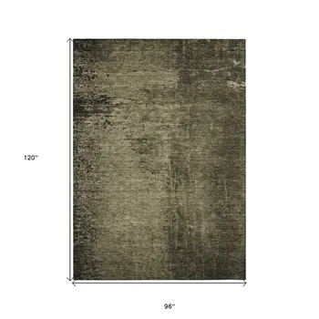 8' X 10' Gray Abstract Washable Non Skid Indoor Outdoor Area Rug