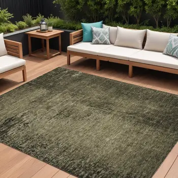 8' X 10' Gray Abstract Washable Non Skid Indoor Outdoor Area Rug