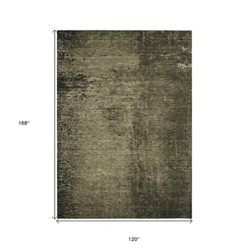 10' X 14' Gray Abstract Washable Non Skid Indoor Outdoor Area Rug