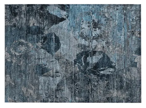 2' X 3' Blue and Dark Blue Abstract Washable Indoor Outdoor Area Rug