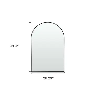 39" Black Arch Metal Framed Bathroom Vanity Mirror