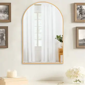 39" Gold Arch Metal Framed Bathroom Vanity Mirror